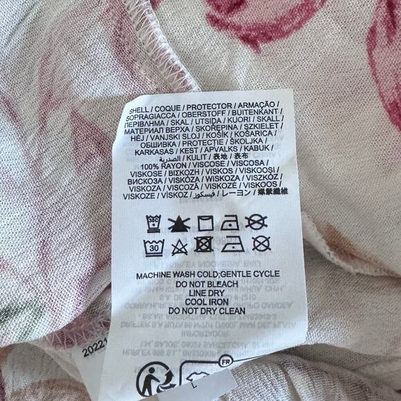 NWT Hurley Summer Palm Flounce Crop Tie Back V-Neck Top in Cream Multi Size L - Picture 9 of 9